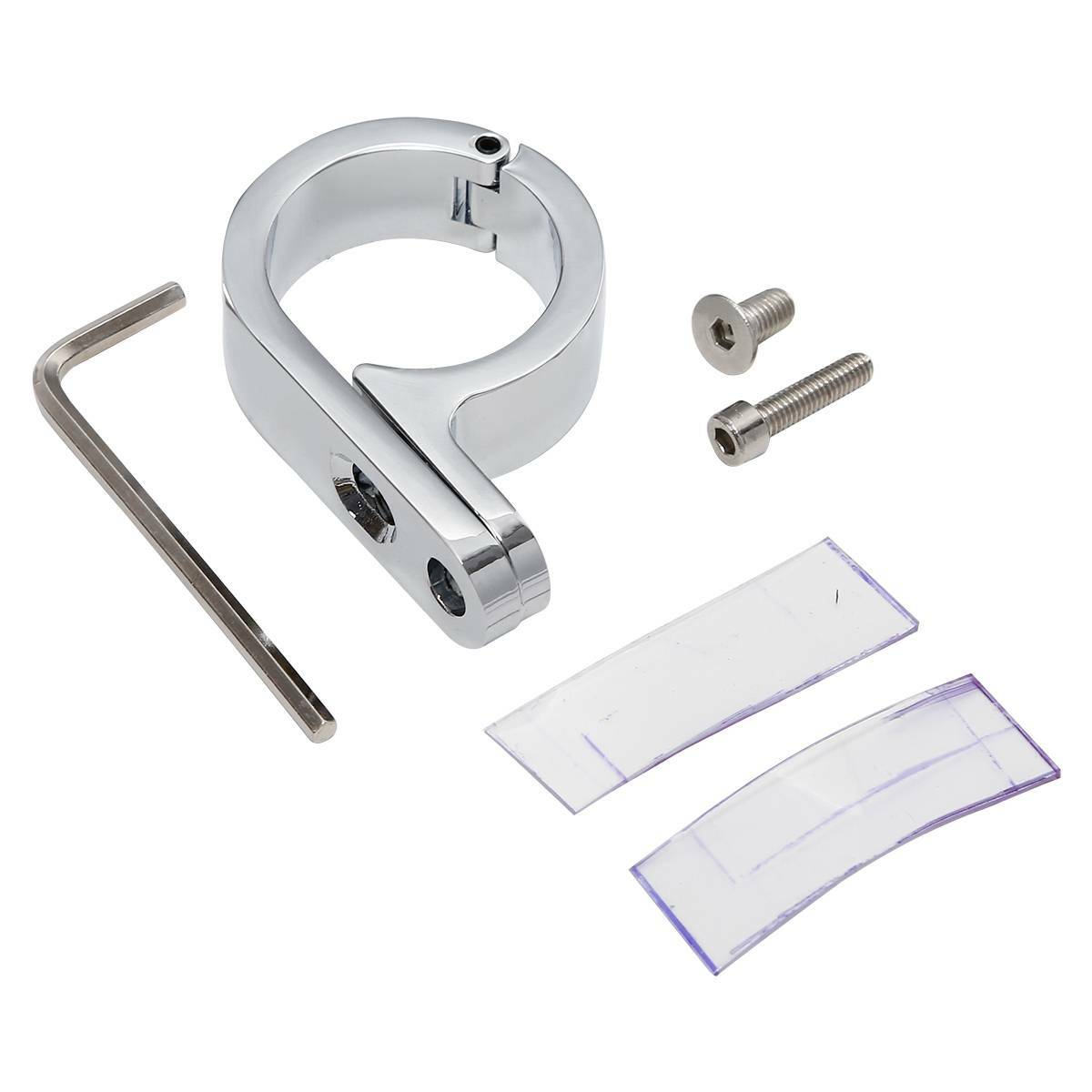 2PCS 1 1/4″ 32mm Chrome Universal Handlebar Mounts Clamp Clock Fit For Harley