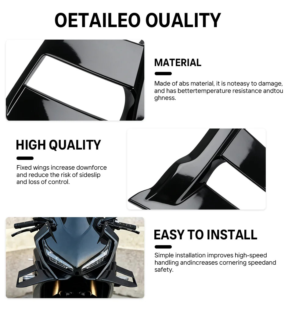 Motorcycle Fairing Spoiler Winglet Wing Fixed wing For Honda CBR650R 2019-2023