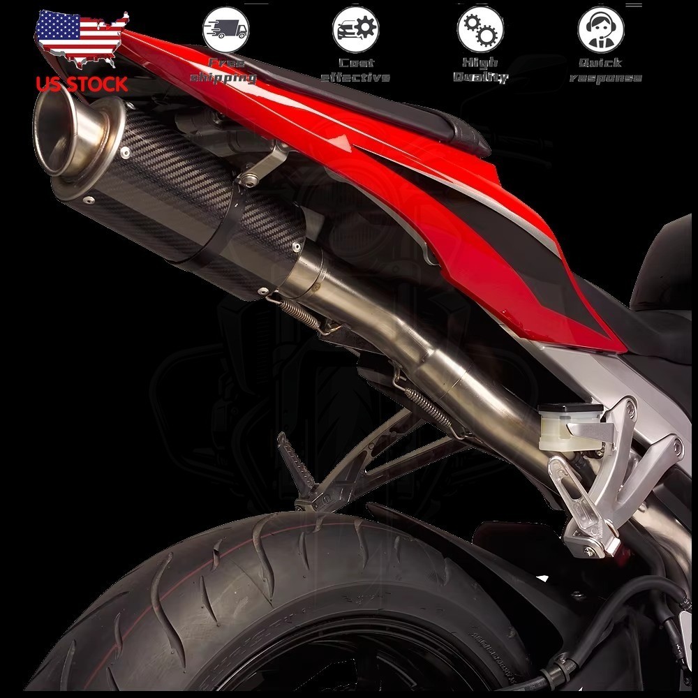 For Honda CBR600RR F5 2005-2026 Carbon Exhaust System Kit Mid Link Pipe Muffler