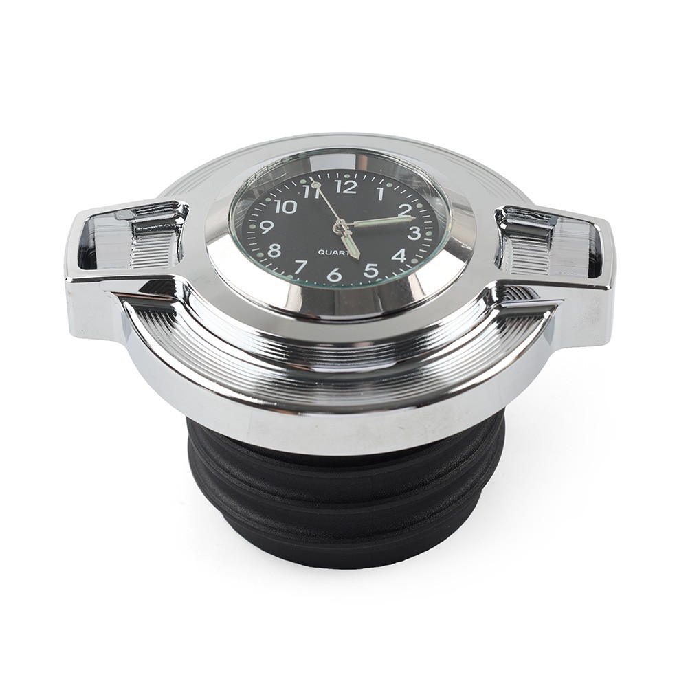 Fuel Gas Tank Oil Cap Cover W/ Clock Fit For Harley Sportster 883 Softail Dyna
