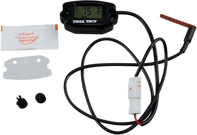 Trail Tech Surface Mount Temperature Meter with Fin Sensor Black 7.00mm
