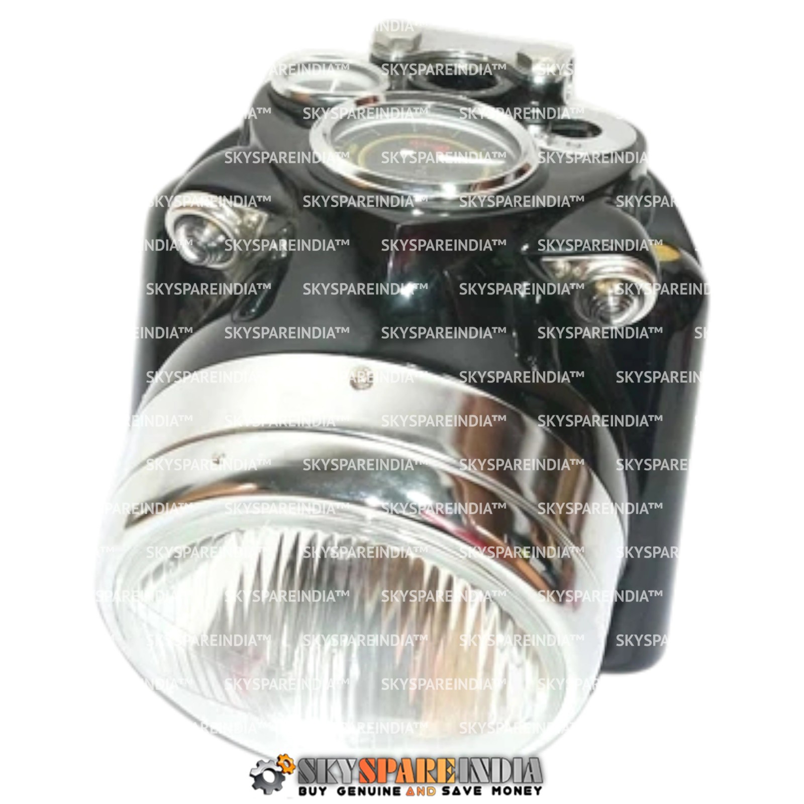 Headlamp Headlight Casing Complete Assay Compatible With Royal Enfield Bullet