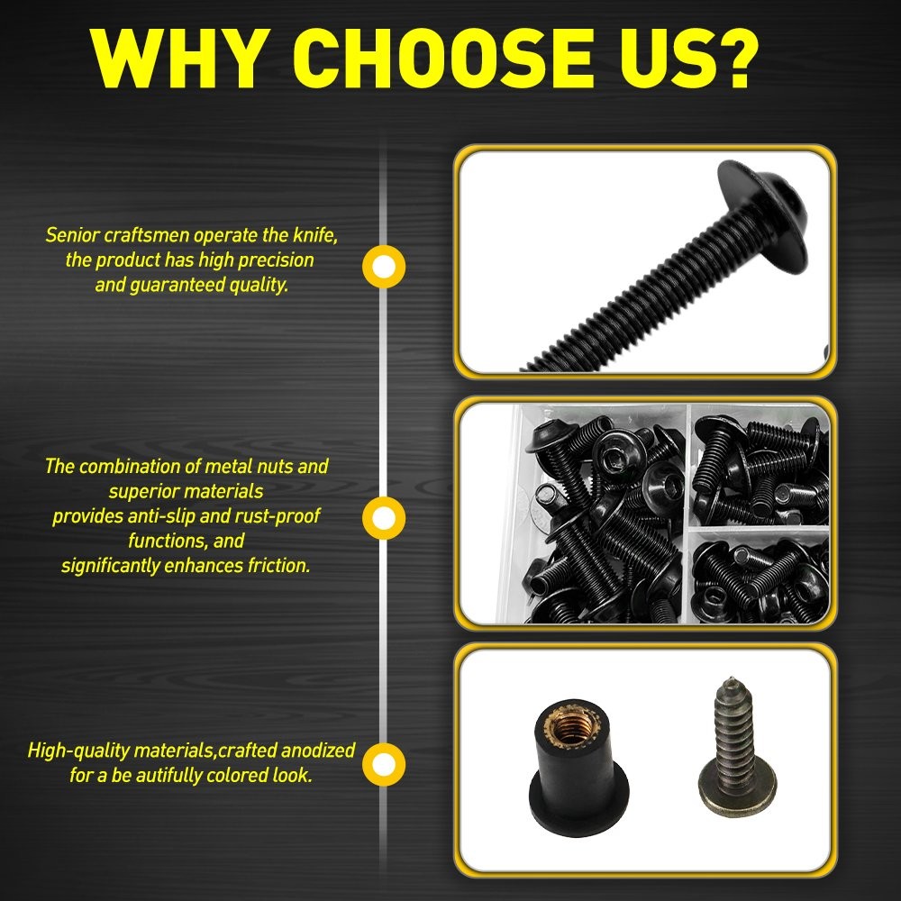 Complete Fairing Bolt Kit Body Screw Fit Yamaha YZF R6 R1 R6S YZF600R FZ6/R 155X