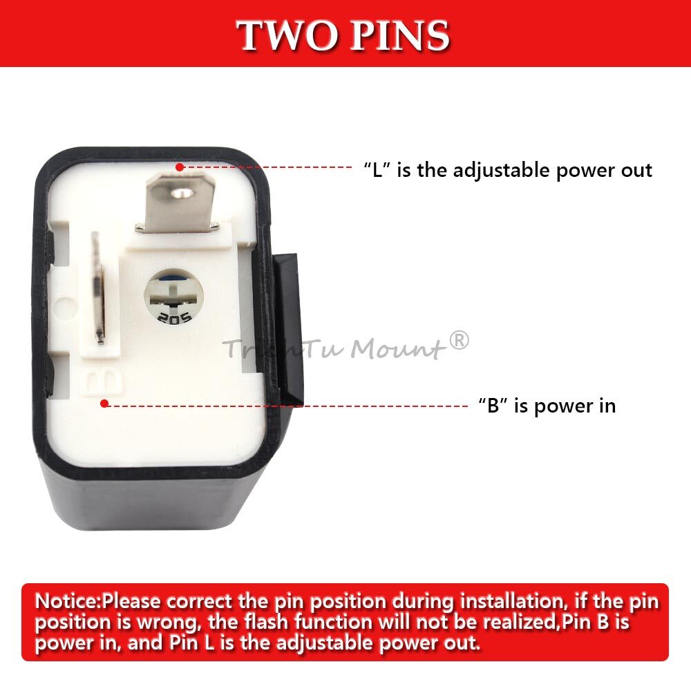 2Pcs 12V Automatic Electronic LED Flasher Relay for Turn Signal Light Fast Flash