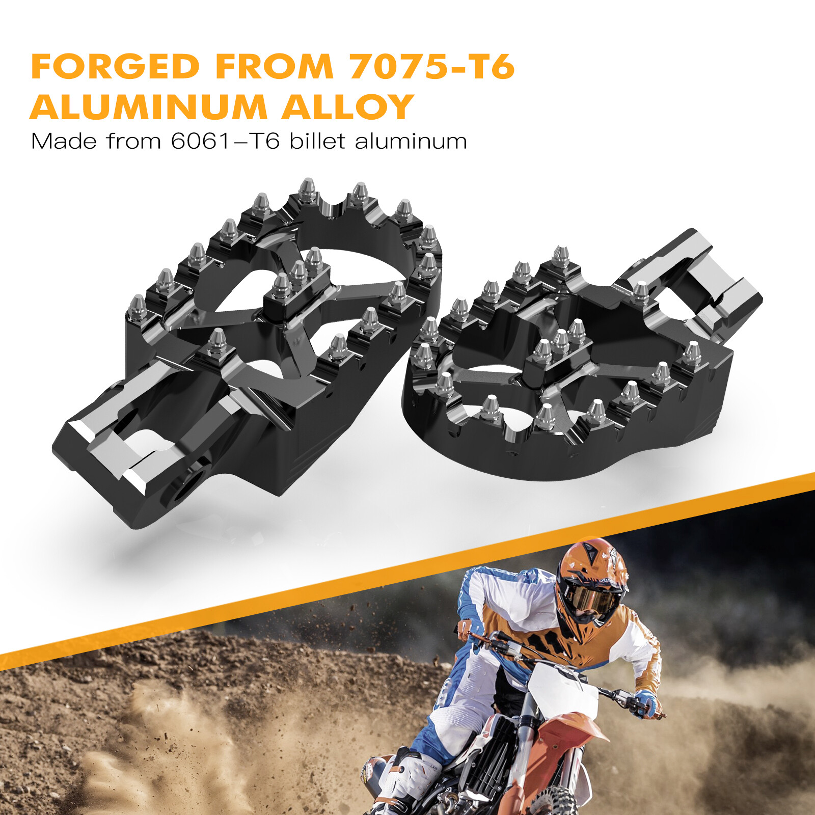 NICECNC Wide Foot Pegs Footrests For KTM 250 300 350 450 SX XC EXC TPI 2017-2022