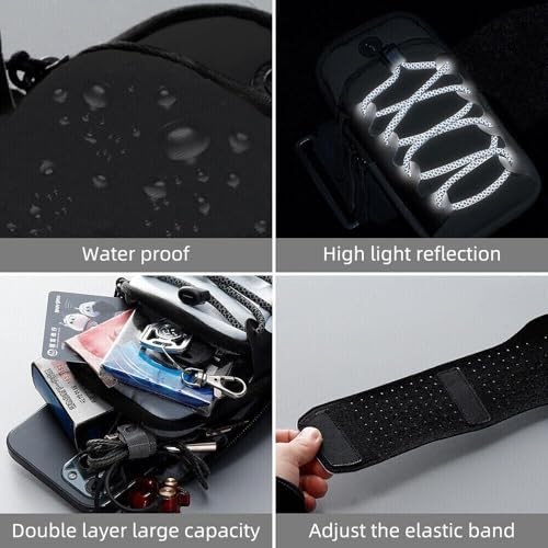 Motorcycle Handlebar Storage Bag Waterproof 8x1x4 Inch USB Charging Port Nylon