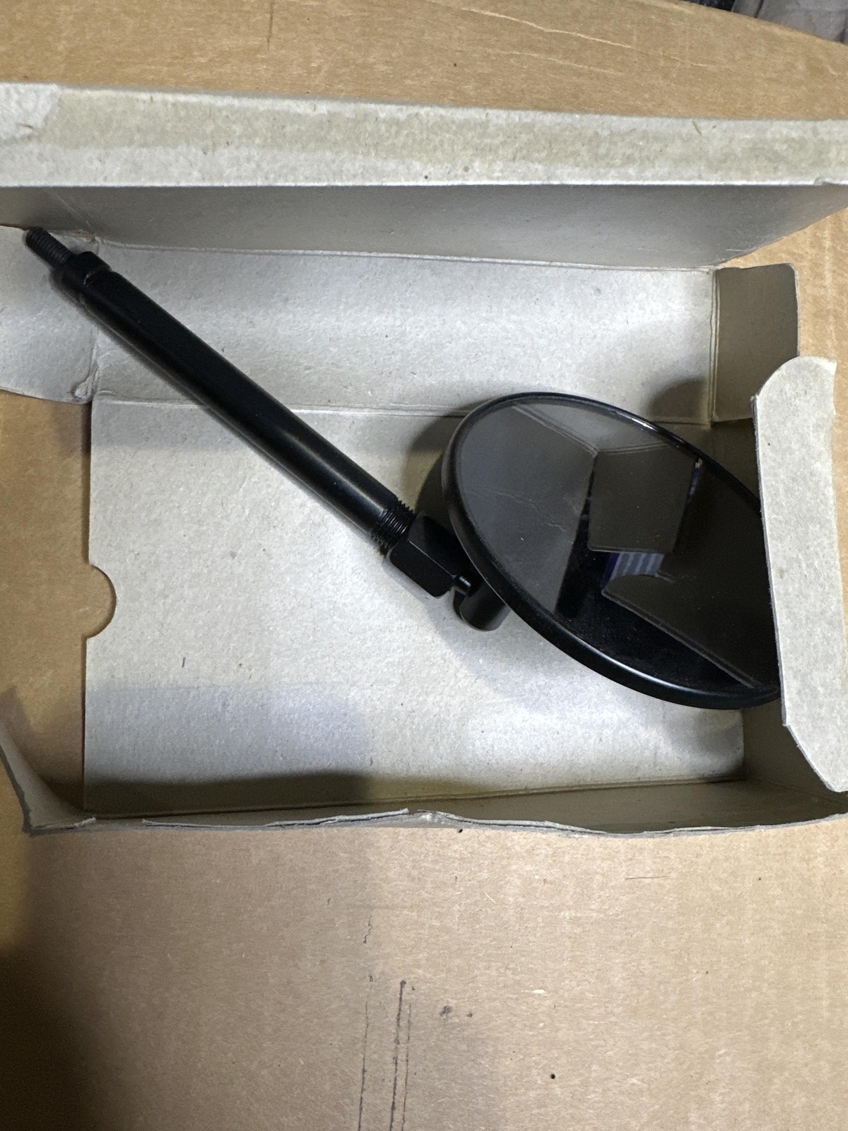 Antique Rear View Mirror Black Round Universal Motorcycle Bike NOS HG 2017
