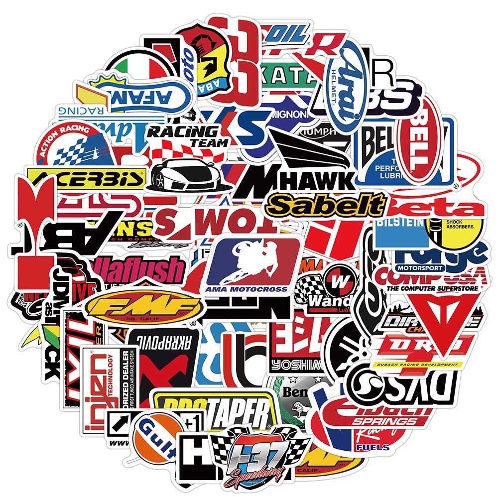 100 JDM Vintage Racing Car Stickers Car Decor PVC Motorcycle Motocross Helmet UK