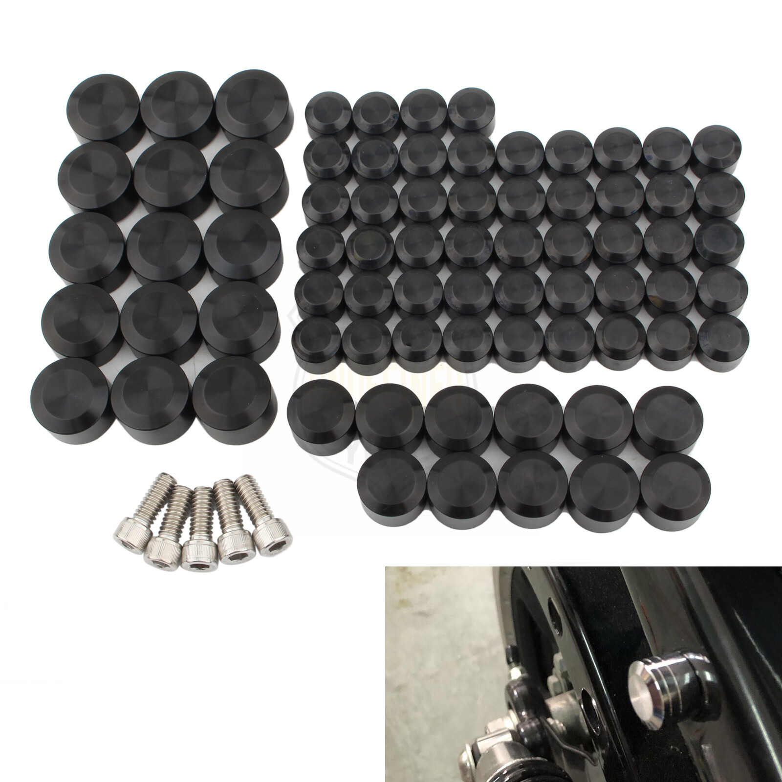 CNC Engine Bolt Topper Caps Cover Kit 75pcs For Harley Touring Road Street Glide