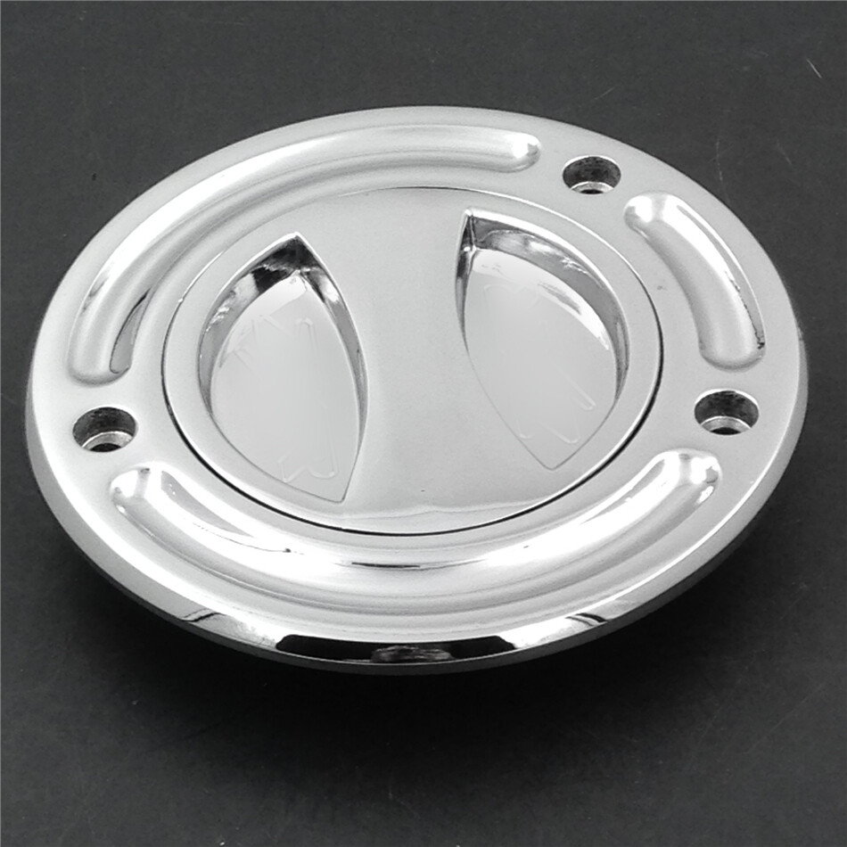 Chrome Keyless Gas Cap Twist Off Fuel Tank Cap For Kawasaki ZX-10R/ZX-9R/ZX-6RR