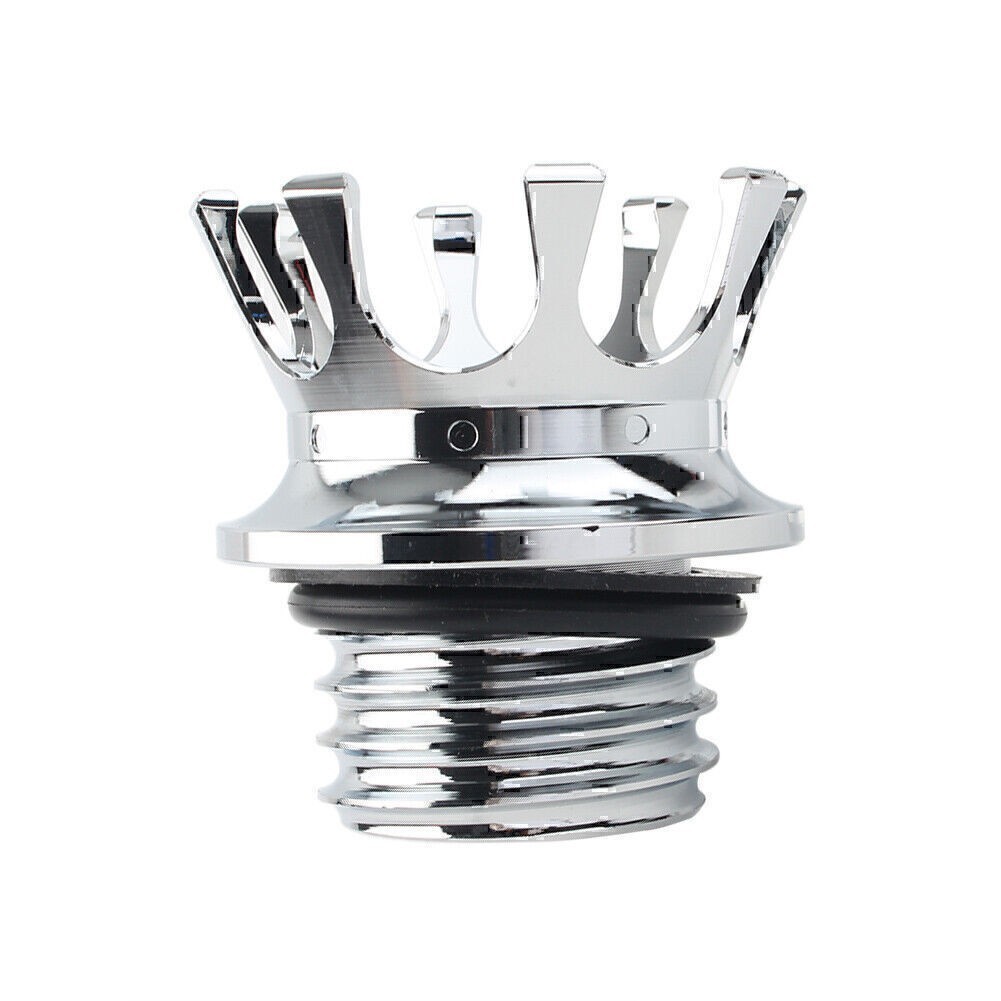 Chrome Fuel Gas Cap King Crown Right Thread For Harley Sportster Touring Dyna