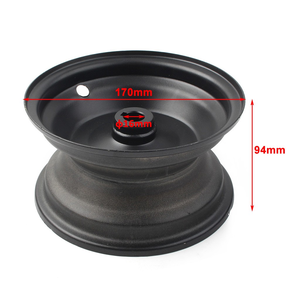 6″ 145/70-6 IN Rear Wheel Rim Black For GO Kart Off-Road Dirt Pit Bike Aluminum