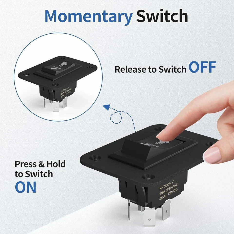 DaierTek UP Down Momentary Reverse Polarity Switch 12V 30A DPDT UP-DOWN