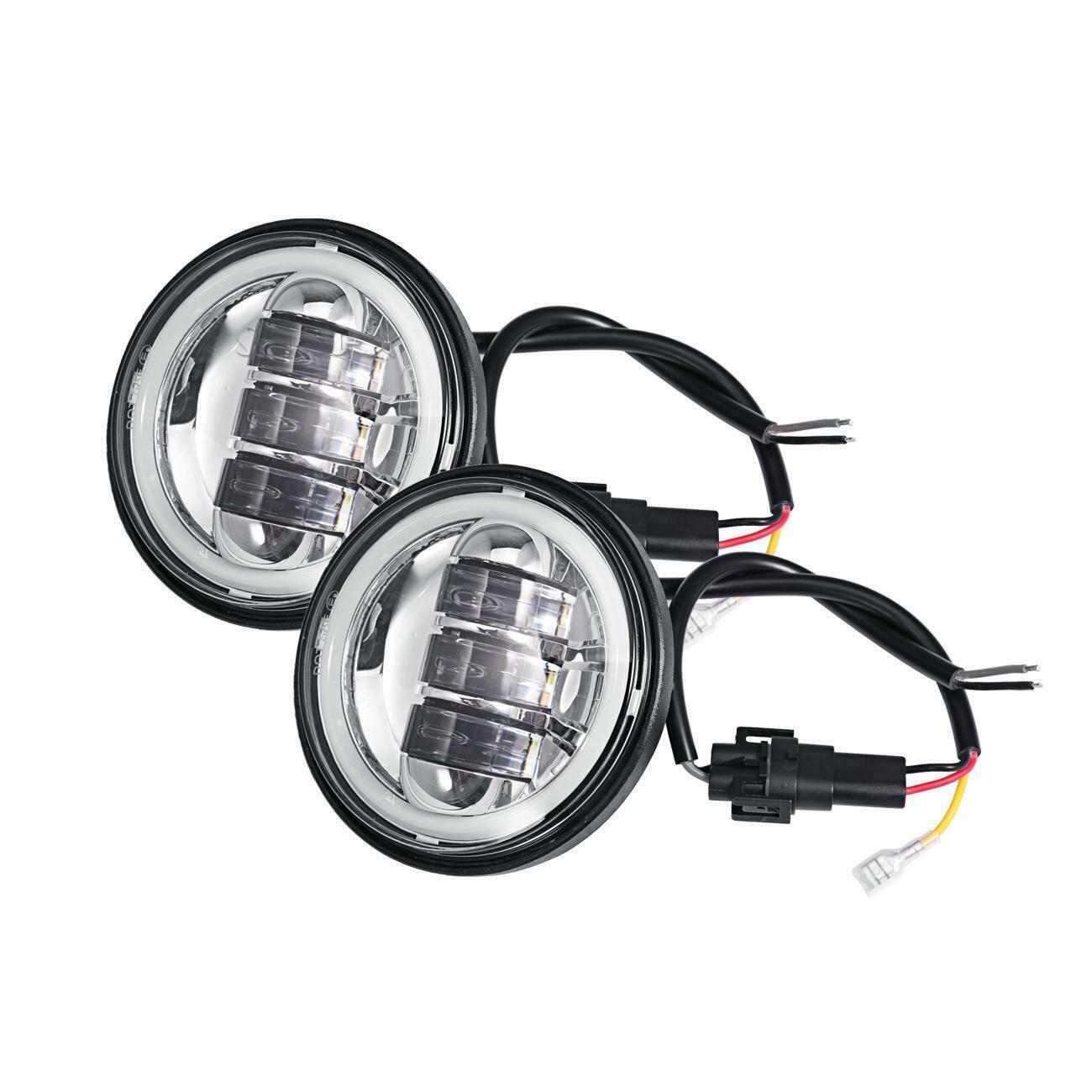 Chrome New 7″ LED Projector Headlight + Passing Lights Fit for Harley Touring