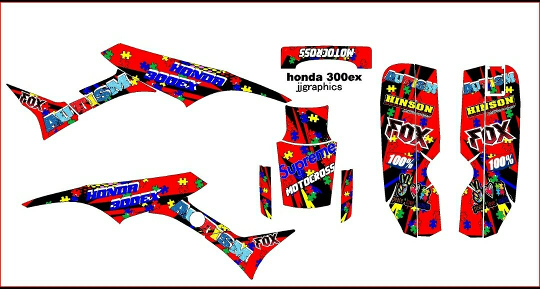 ATV Graphic Kit Quad Decal Wrap For Honda Sportrax TRX300EX 1993-2006