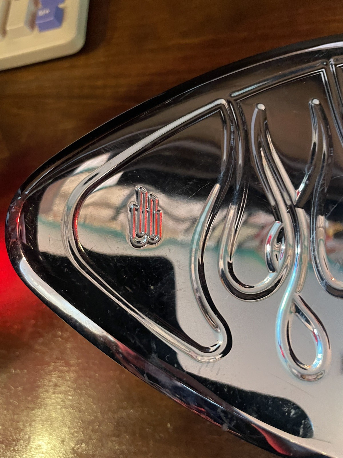 Baron? Custom Accessories Flame Air Cleaner Cover Chrome Motorcycle Part