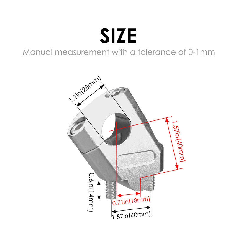 11/8″ 28mm Motorcycle Handlebar Handle Bar Riser Mount Clamp Silvery Universal