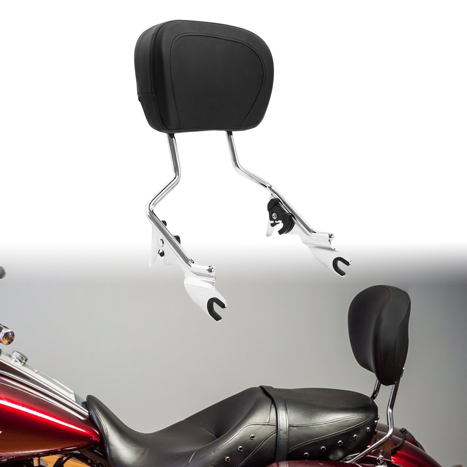 Detachable Backrest Sissy Bar Fit For Harley Touring Street Road Glide 09-2026