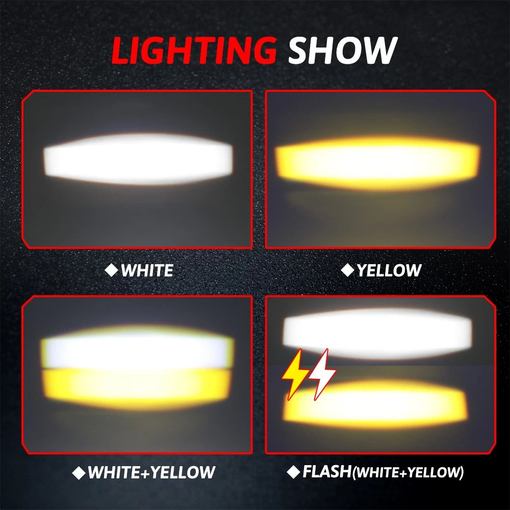 2x White Yellow LED Work Lights Driving Fog Lamp For Motorcycle Offroad ATV UTV