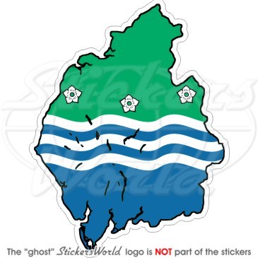 CUMBRIA County Map-Flag Cumberland England UK British 116mm Vinyl Sticker, Decal