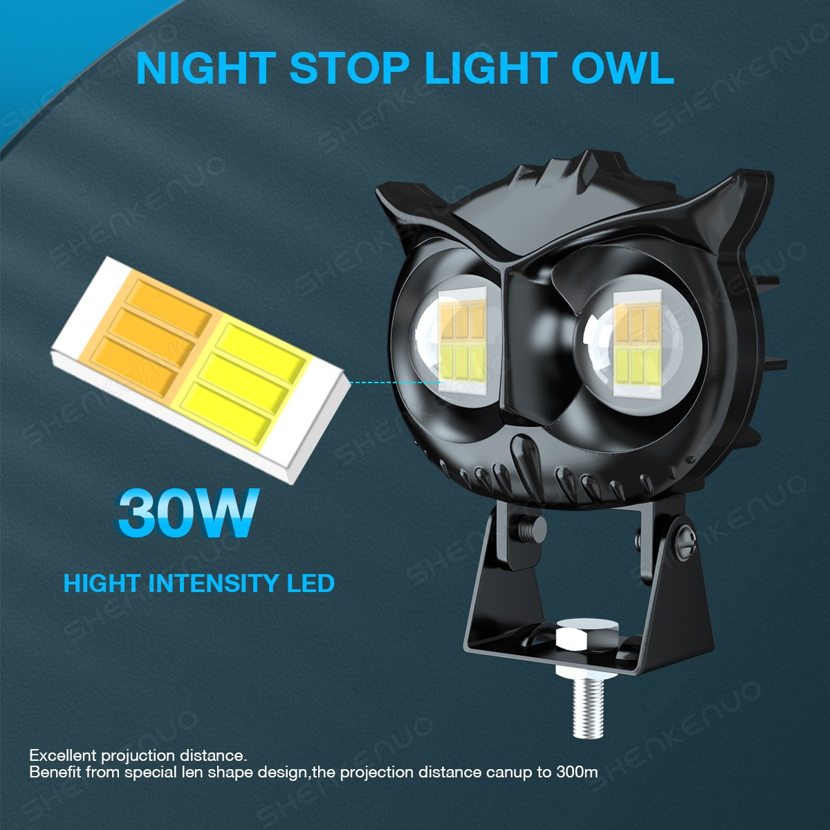 ​​​Owl LED Light Spot Pods Fog Light Dual Color Yellow+White(For:Work Car​​)