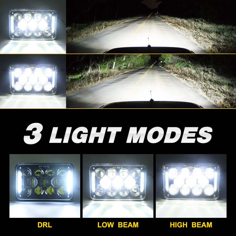4X6 Inch LED Headlight H4 Halo Projector Hi-Lo For Suzuki DRZ250 DRZ400 DRZ400SM