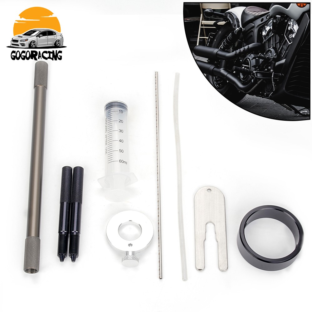 Universal Motorcycle Fork Spring Compressor Tool and Fork Oil Level Tool Kit NEW