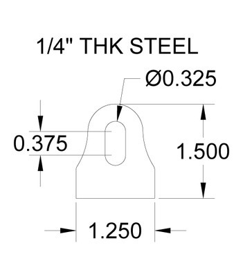 BILLET PROOF 1/4” Thick Mild Steel Slotted Mounting Tab for Fabricators Builders