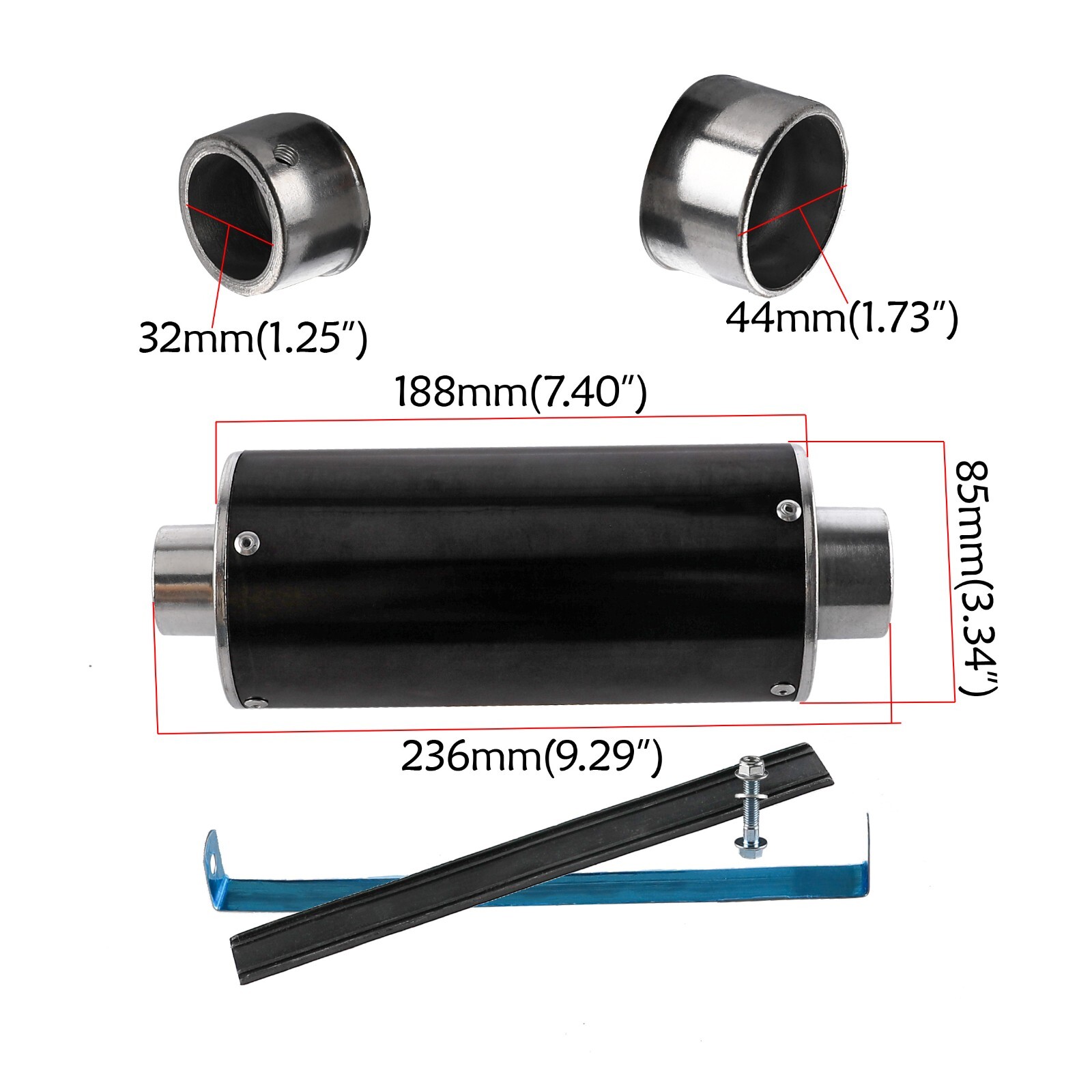 1.25″ 32mm Motorcycle Exhaust Pipe Muffler For Pit Dirt Bike Scooter ATV Quad