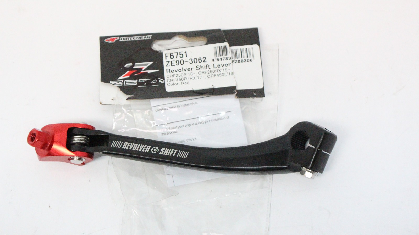 ZETA Revolver Shift Lever Black/Red for 2019-2024 Honda CRF 450R L ZE90-3062