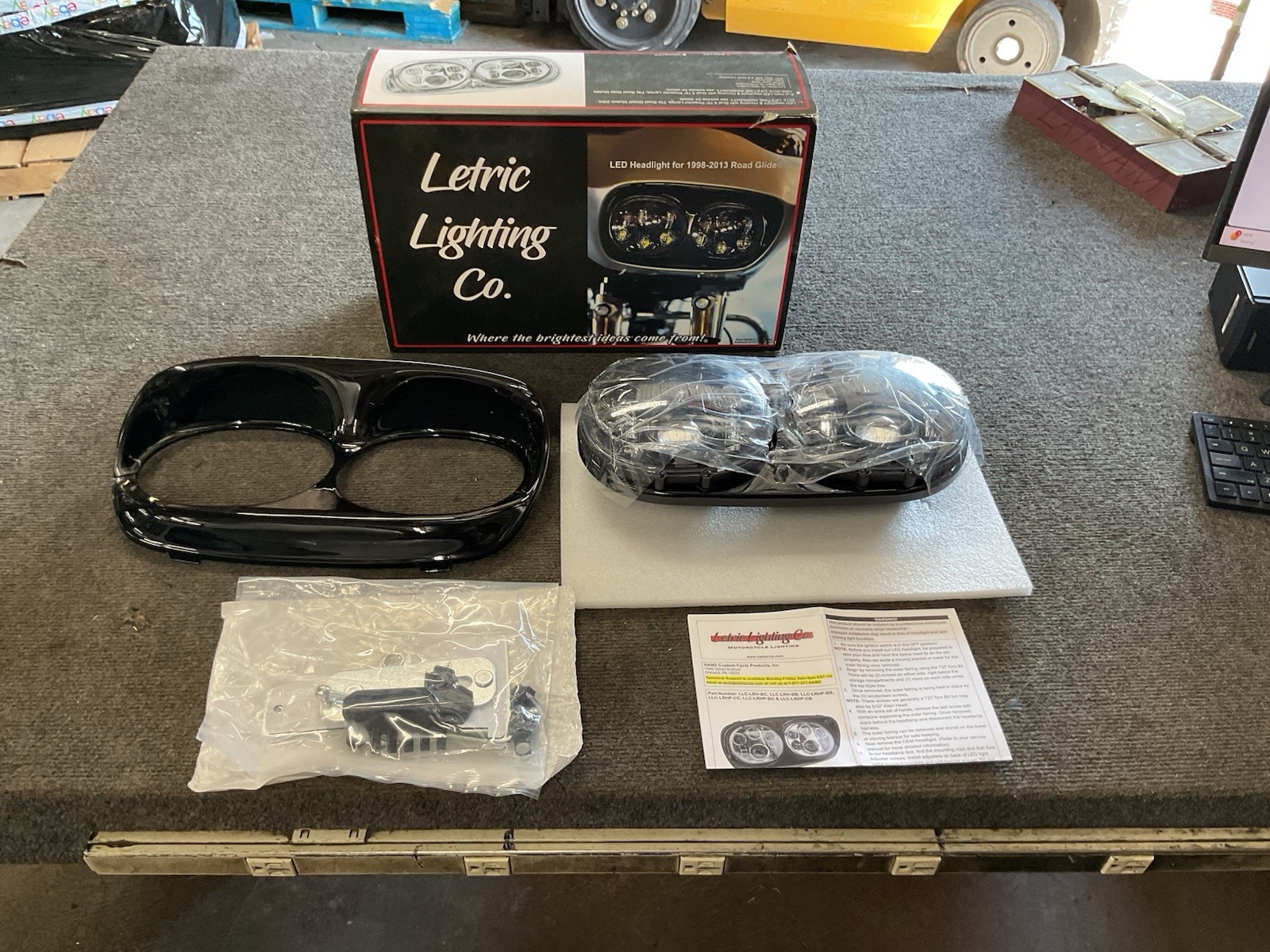 Letric Lighting Co LED Headlight Black/Black Harley Davidson 98-13 FLTR