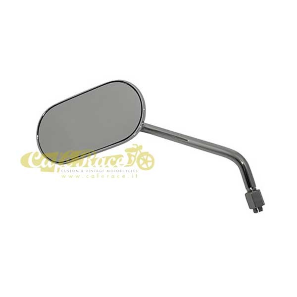 New Oval Chrome Mirror L SU NoBrand Scrambler Cafe Racer Steel MPN 104200