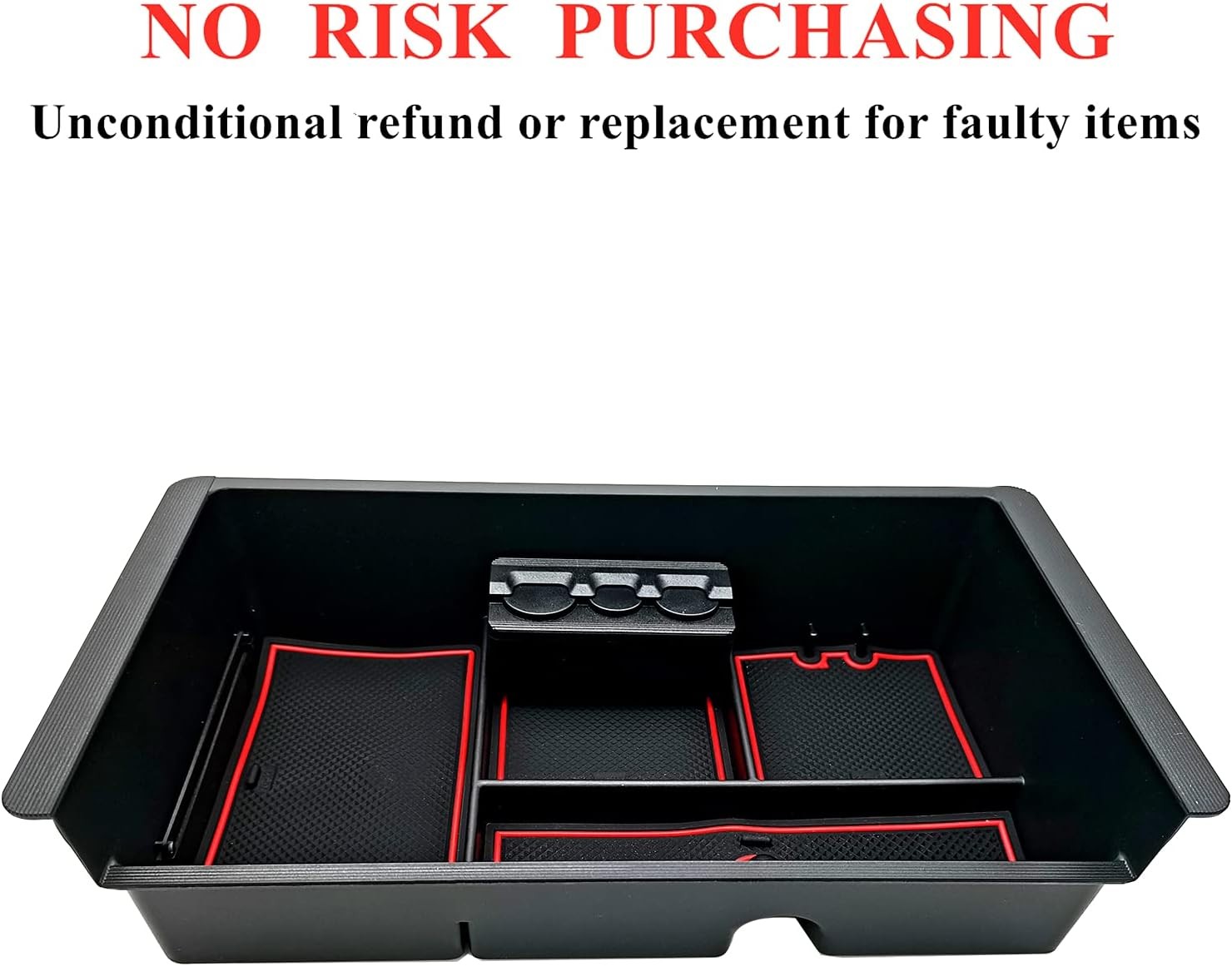 Center Console Tray Organizer 2014-2018 GMC Sierra, 2015-2020 Yukon/ChColor: Red