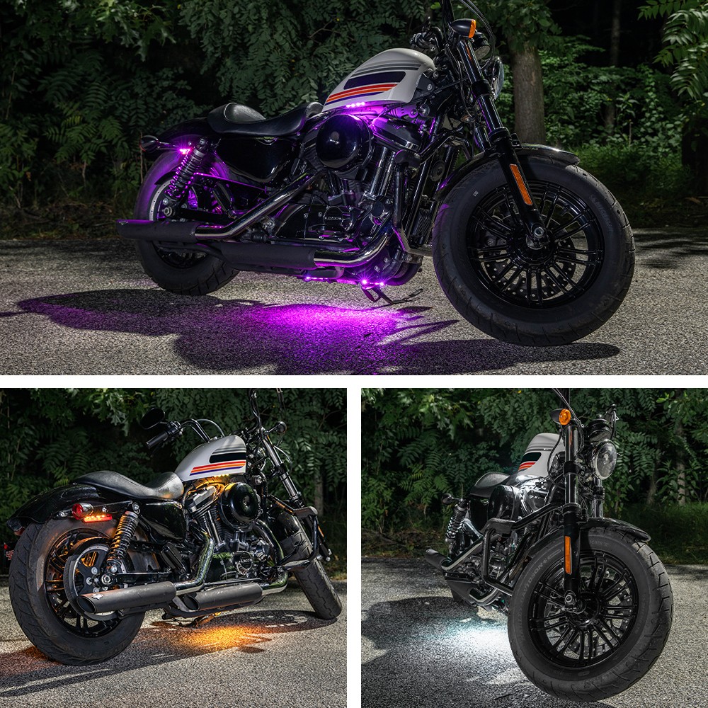 LEDGlow 6pc Advanced Million Color Mini LED Motorcycle Neon Accent Light Kit