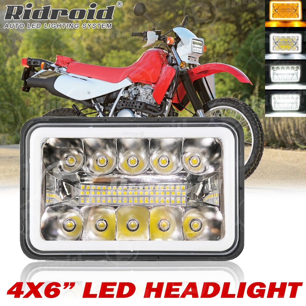 4×6″ inch LED Headlight Hi-Lo Beam DRL For Honda XR250L XR650L XR650R Motorcycle