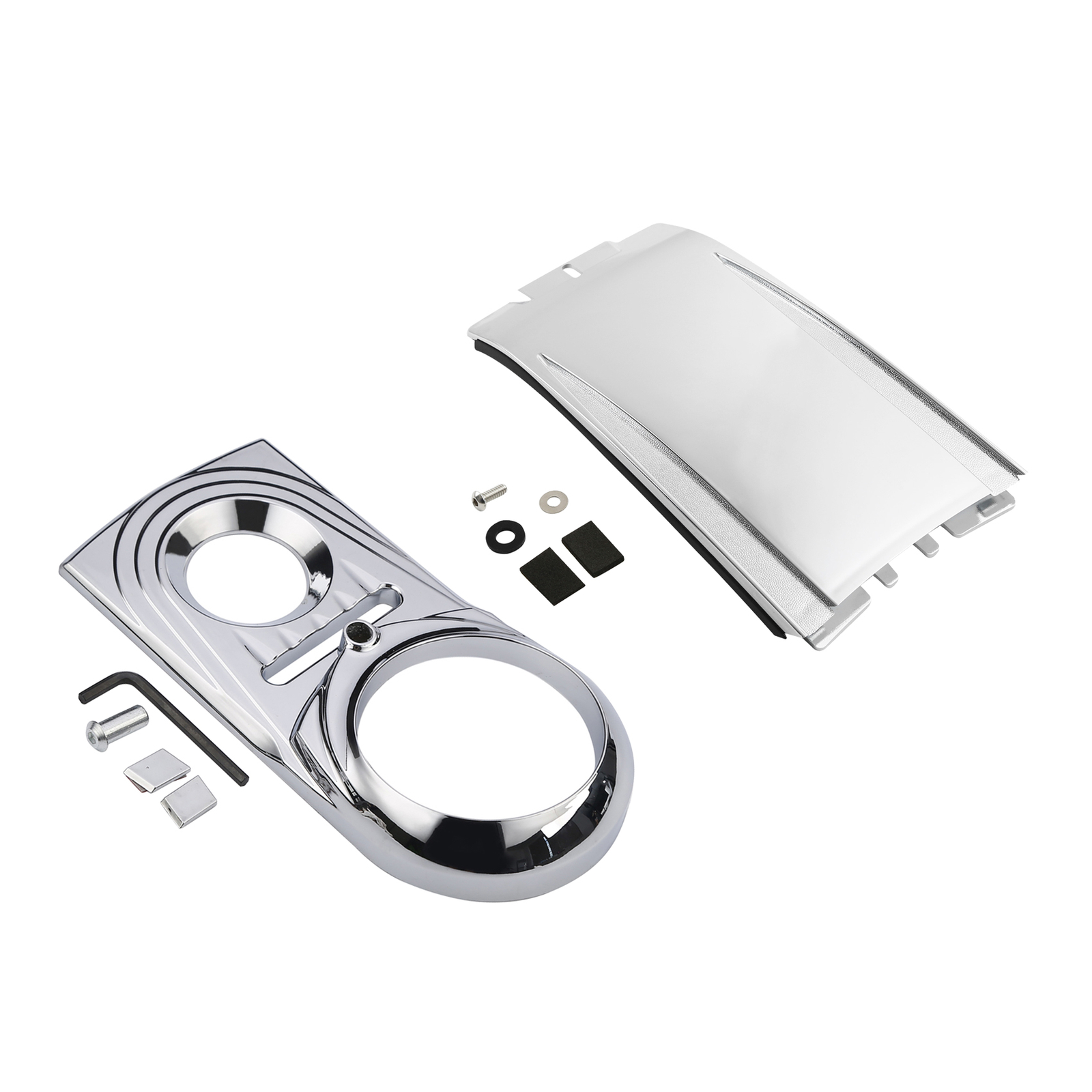 Chrome ABS Dash Panel Insert Cover Kit Fit For Harley Softail FXST Fat Boy 00-17