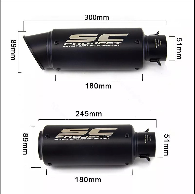 For Kawasaki Ninja ZX10R 2008-2020 Exhaust System Mid Pipe Slip On Black Muffler