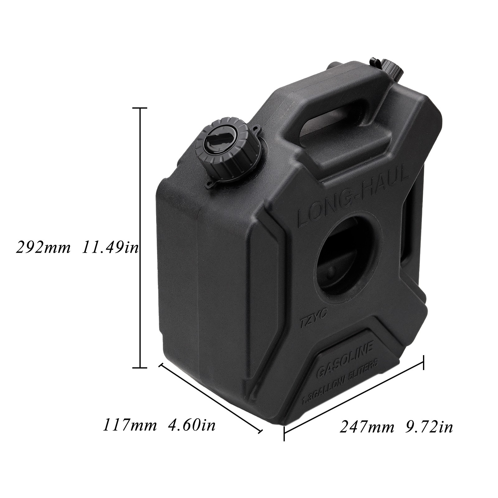 5L / 1.3 Gal Portable Fuel Tank Fluid Container for Car Motorcycle SUV ATV UTV