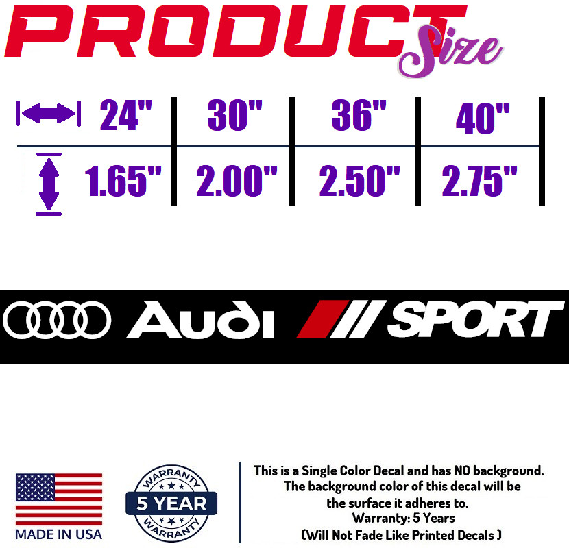 White/RED FOR AUDI SPORT Windshield decal car sticker banner graphics window