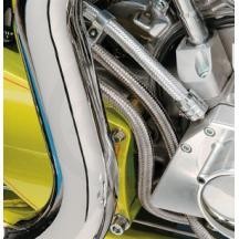 Drag Specialties S/S Braided Hose 3/8in x 25ft Oil/Fuel Applications DS-096614