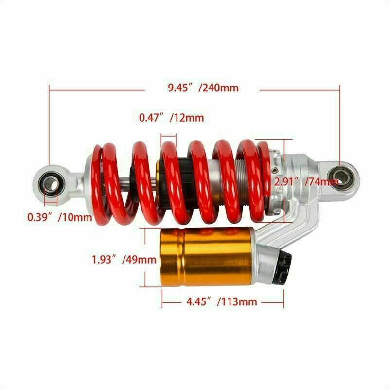 Motorcycle 240mm Rear Shock Absorber 9.5″ Suspension For Honda MSX125 Grom 125