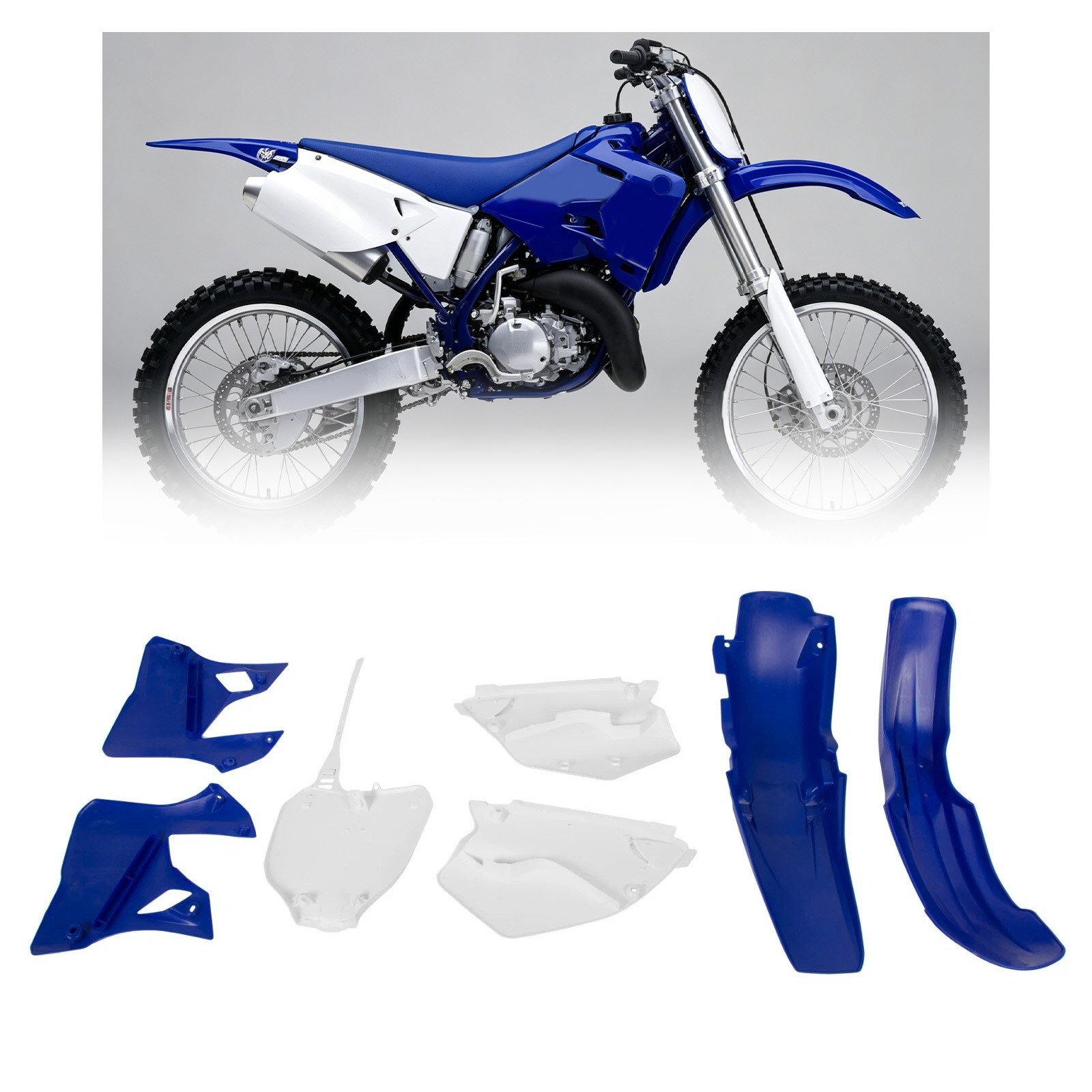 7Pcs Plastics Kit Body Work For Yamaha YZ125 YZ250 1996 1997 1998 1999 2000 2001