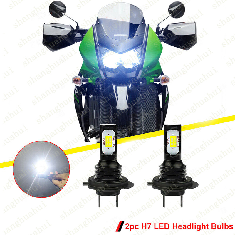 2pcs H7 LED Headlight Conversion Kit Bulbs 6000K For Kawasaki KLR650 2008 – 2018