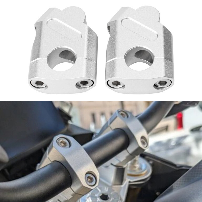 11/8″ 28mm Motorcycle Handlebar Handle Bar Riser Mount Clamp Silvery Universal
