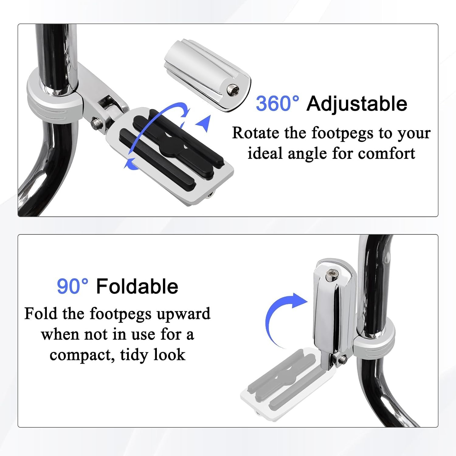 Adjustable Highway Footpegs for 1.25″ 32mm Engine Guards Touring Motorcycle