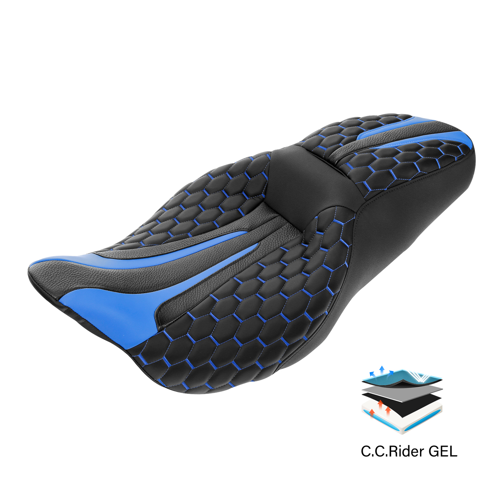Driver Passenger Gel Seat Fits For Harley Touring Road King Street Glide 09-23