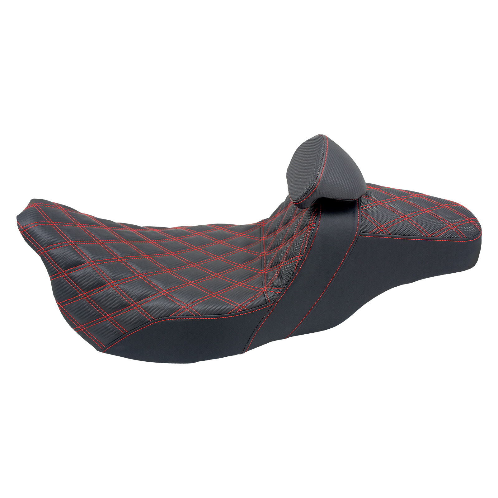 2 Up Seat w/ Driver Backrest Red Line For Harley Electra Road Street Glide 09-23