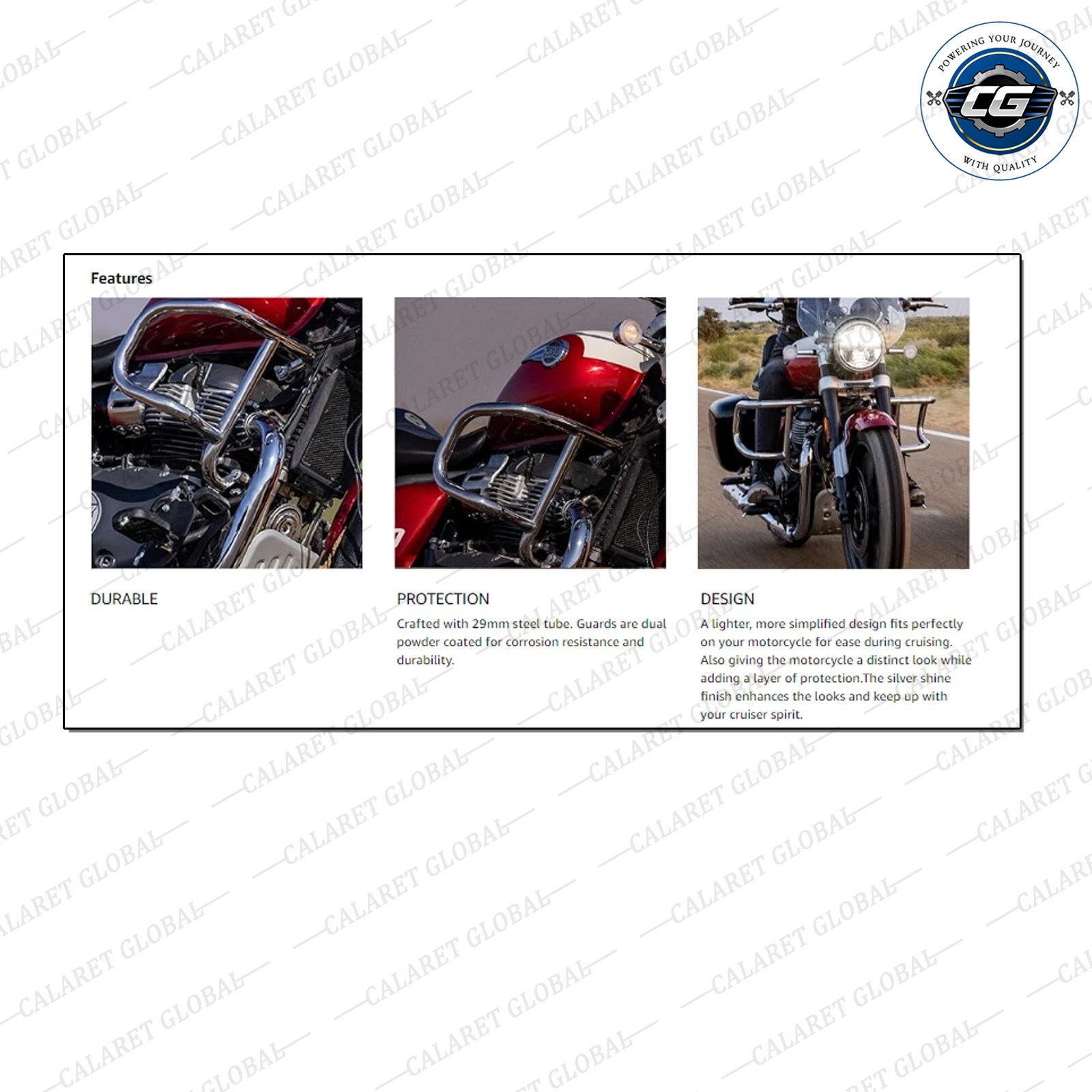 Silver Airfly Evo Engine Guard for Royal Enfield Super Meteor 650 KXA00341