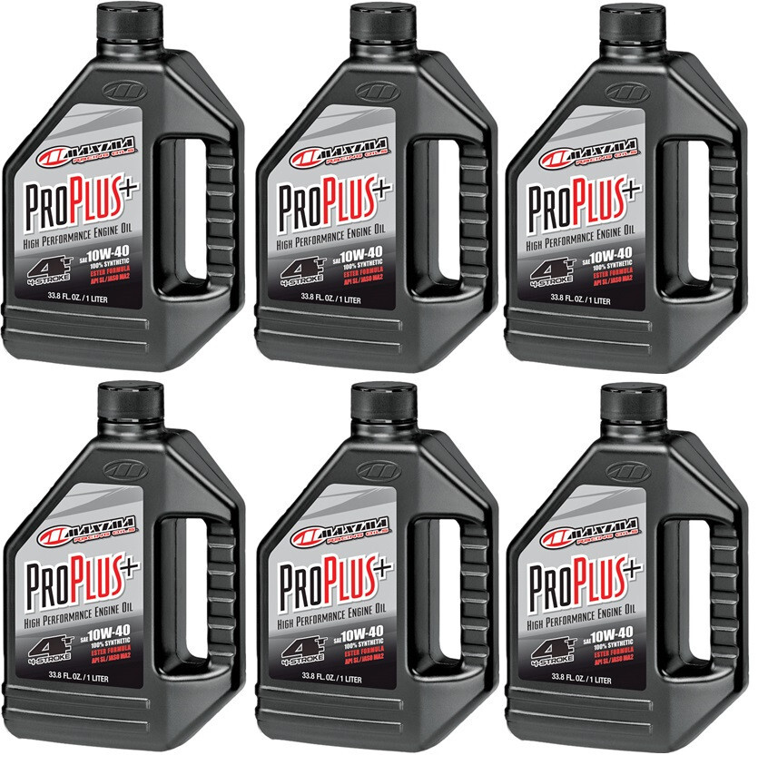 6 1L Bottles Maxima Pro Plus 10W-40 Full Synthetic Motorcycle ATV Engine Oil