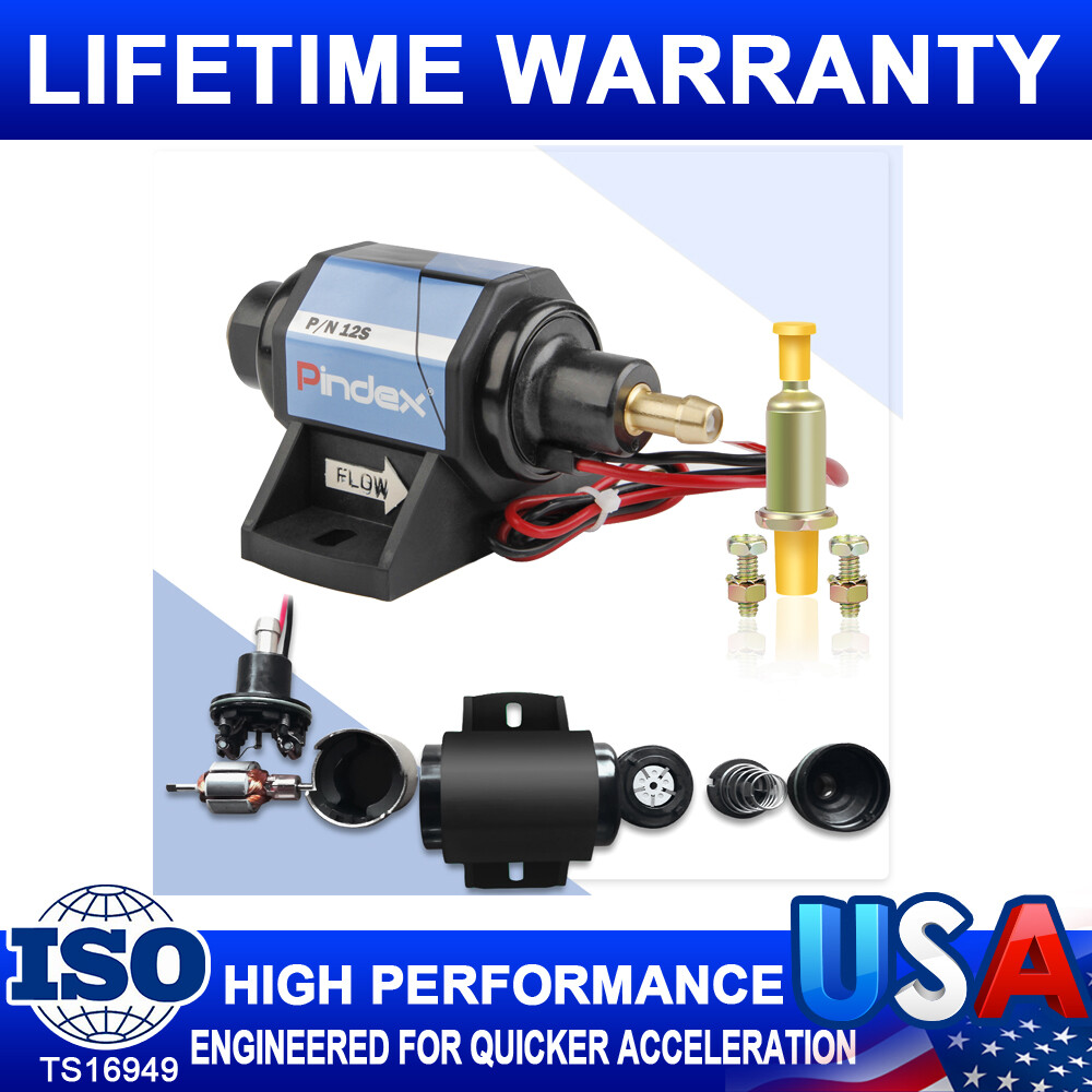 Universal 12 Volt Electric Fuel Pump 4-7 PSI 35GPH Super 12S For Gasoline Engine